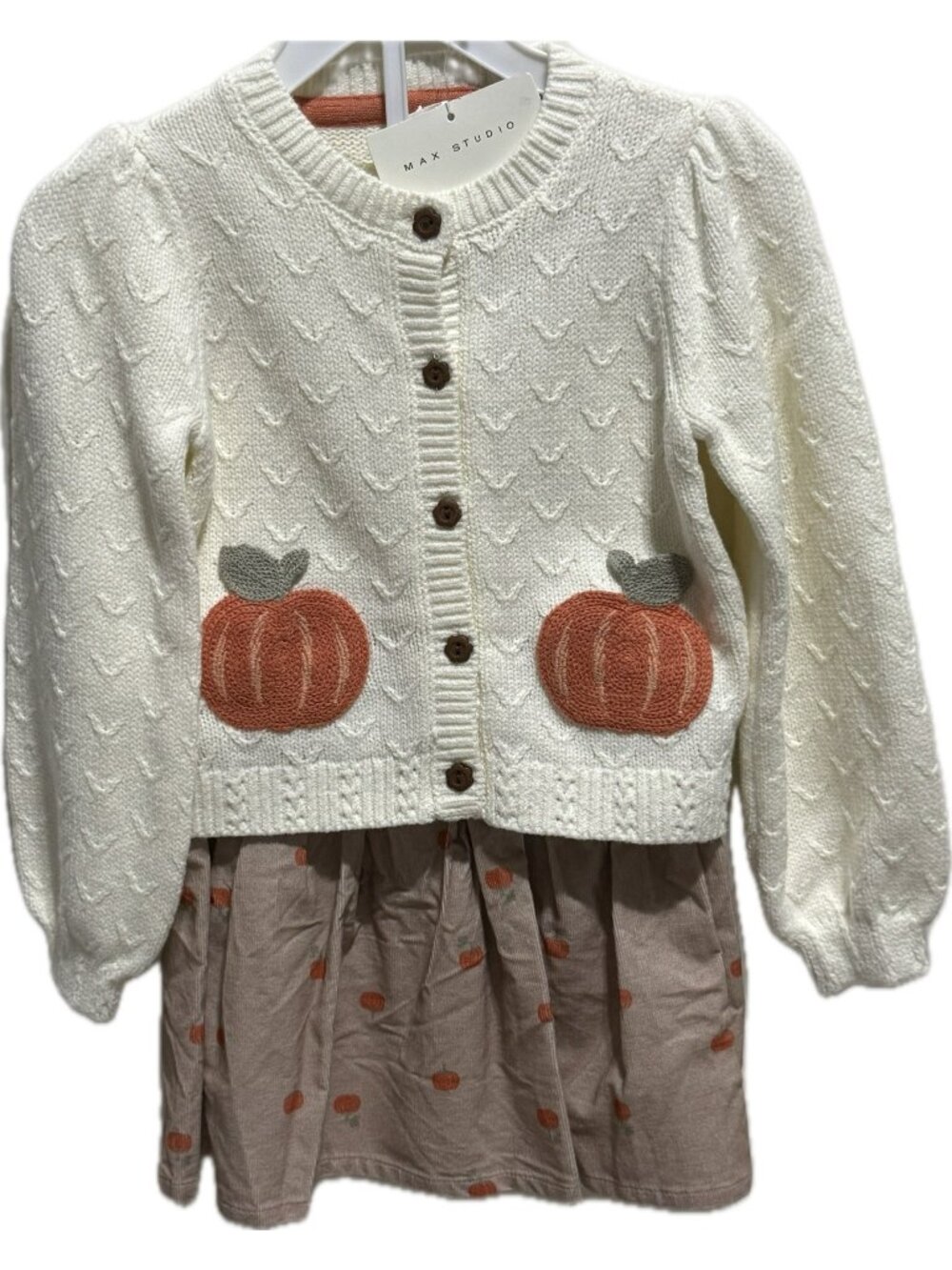 Max Studio 4T NWT Pumpkin Halloween Fall Thanksgiving 2pc set skirt sweater